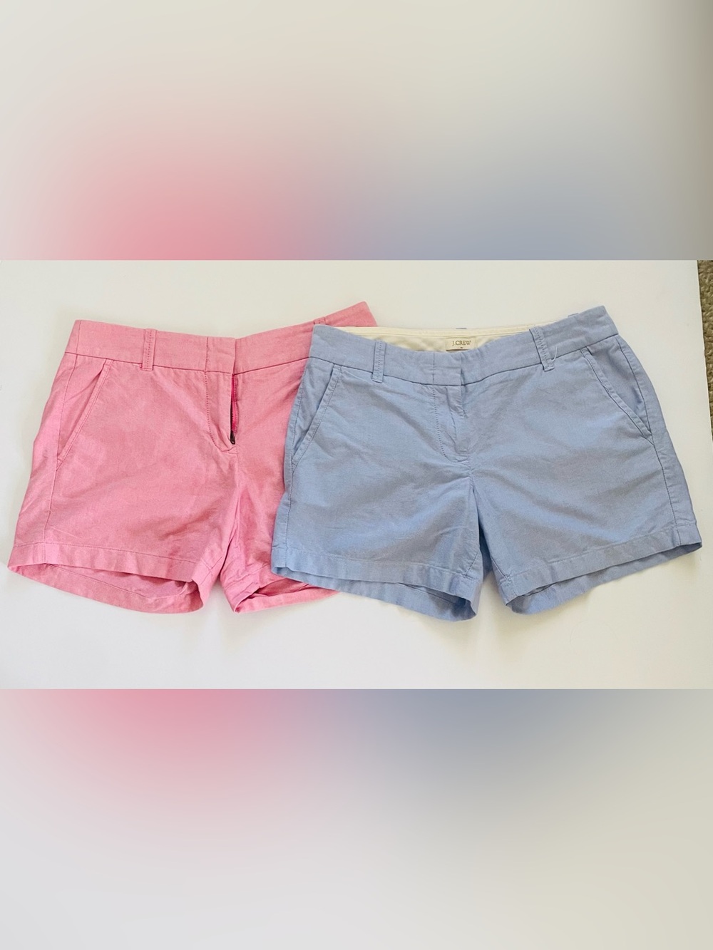 J. Crew Pink and Light Blue Women’s Chino Shorts Pair